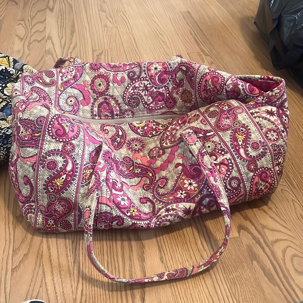 Vera Bradley paisley meets plaid duffle